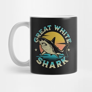 Great White Shark Retro Mug